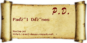 Paál Dénes névjegykártya